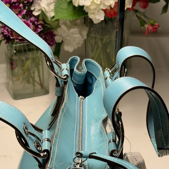 Coach Mineral Soho Pleat Patent Shoulder Tote Bag + COA +Coach Dust Bag NWT! - Picture 8 of 14